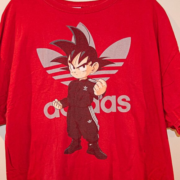 Adidas Goku Dragon Ball Z T-Shirt Red Mens 2XL - Picture 1 of 2
